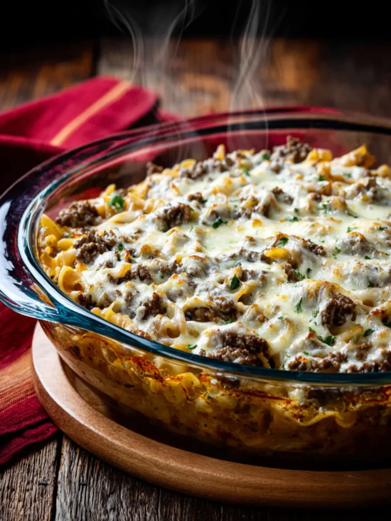 Ground Beef Stroganoff Casserole First Image