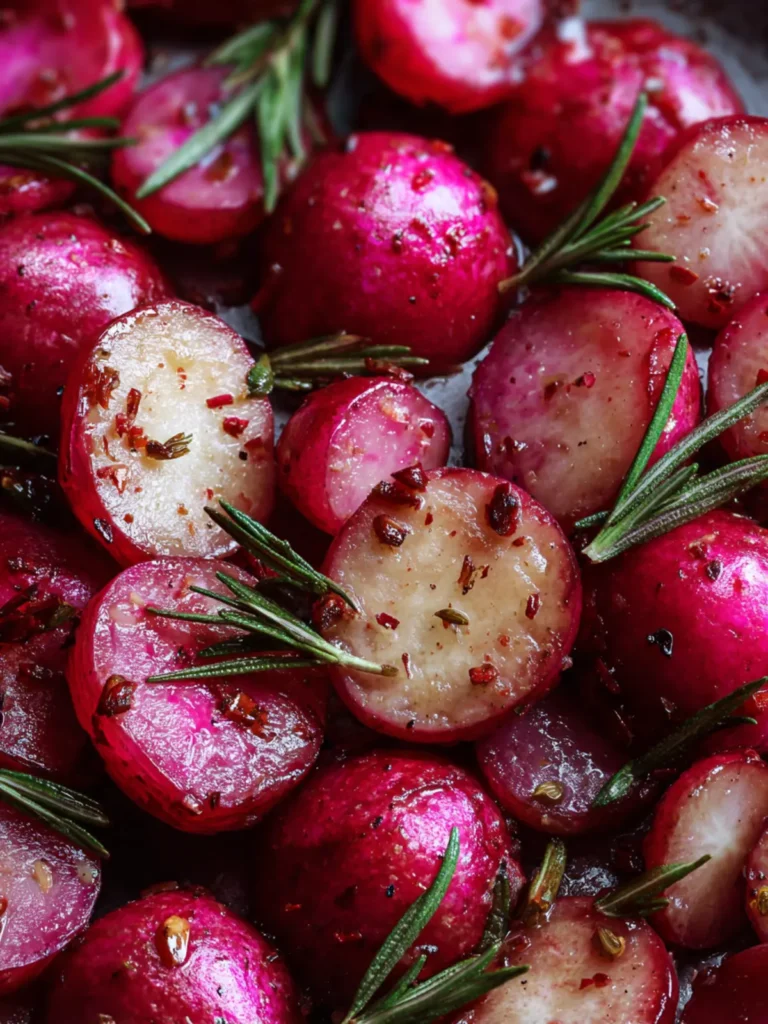 Savory Garlic and Rosemary Roasted Radishes Recipe First Image