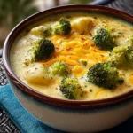 Creamy Crockpot Cheesy Potato Broccoli Soup First Image