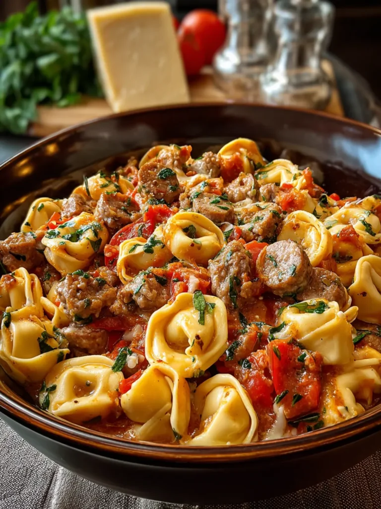 Savory Crockpot Cheese Tortellini and Sausage Delight First Image