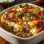 Low Carb Philly Cheesesteak Casserole First Image