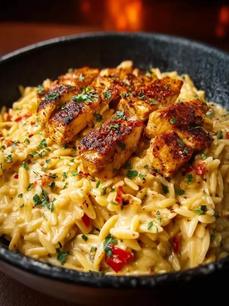 Cajun chicken alfredo orzo First Image